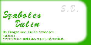 szabolcs dulin business card